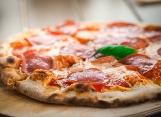 Close up of pizza